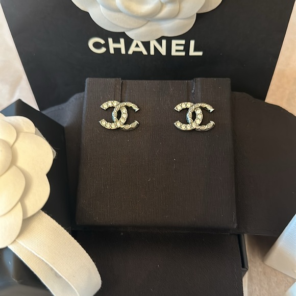 Authentic Chanel CC Stud Earrings - Picture 3 of 13